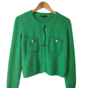 Gilet oversize doudou lumineux Maje T1 vert NEUF