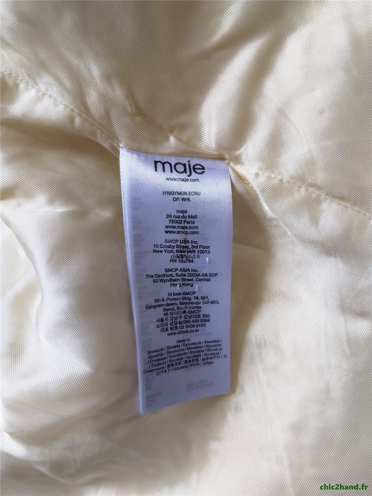 Manteau oversize en 100% pure laine blanc écru Maje FR38 M NEUF – Image 11