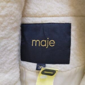 Manteau oversize en 100% pure laine blanc écru Maje FR38 M NEUF