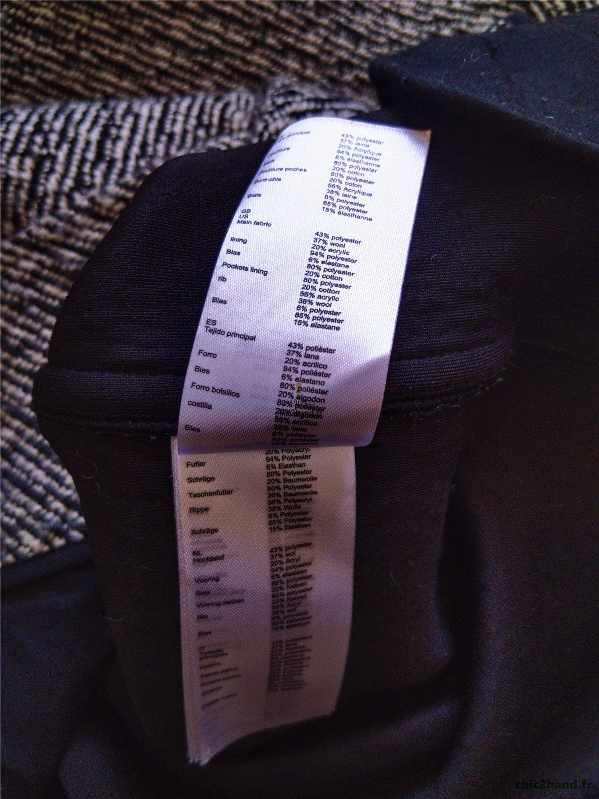Manteau droite en laine blanc noir chiné Maje FR38 M TBE – Image 11