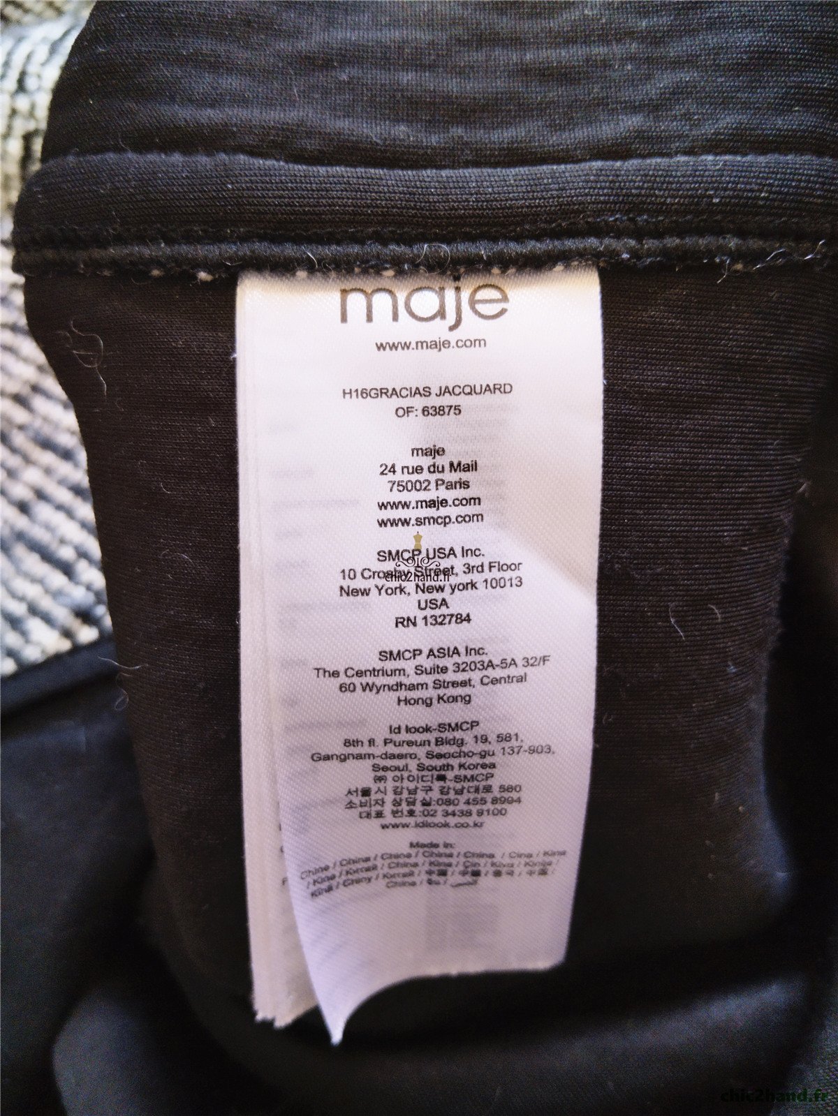 Manteau droite en laine blanc noir chiné Maje FR38 M TBE – Image 12