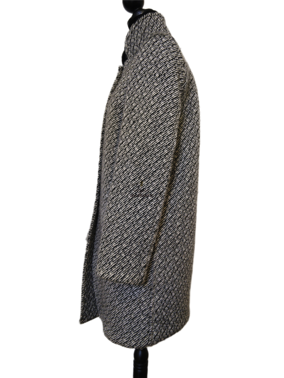 Manteau droite en laine blanc noir chiné Maje FR38 M TBE – Image 9