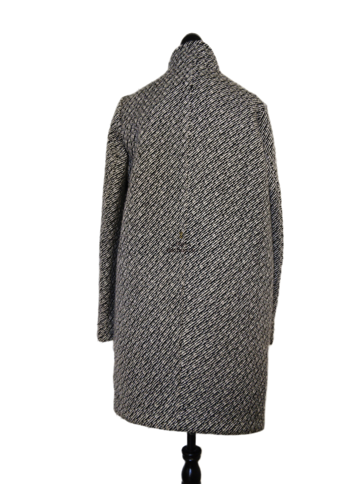 Manteau droite en laine blanc noir chiné Maje FR38 M TBE – Image 10