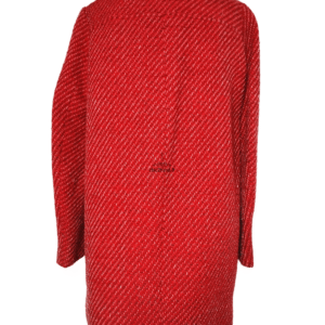 Manteau droite en 68% coton rouge chiné Maje FR36 S TBE