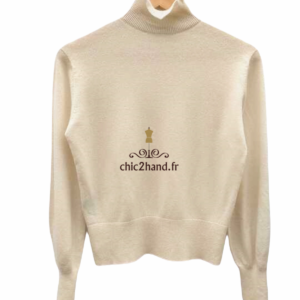 Pull Oversize col roulé tricot 3D 100% pur cachemire comptoir des cotonniers XS blanc crème Neuf mane