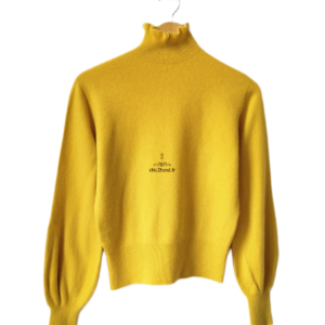 Pull Oversize col roulé tricot 3D 100% pur cachemire comptoir des cotonniers L jaune Neuf mane