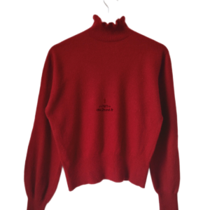 Pull Oversize col roulé tricot 3D 100% pur cachemire comptoir des cotonniers M rouge bordeaux Neuf mane