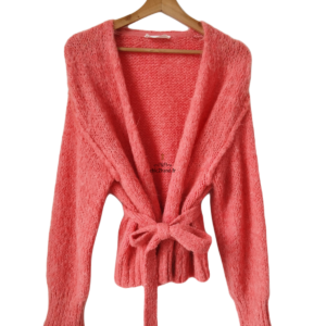 Gilet cache coeur 44% alpaga mohair American Vintage rose XS S mani233 NEUF