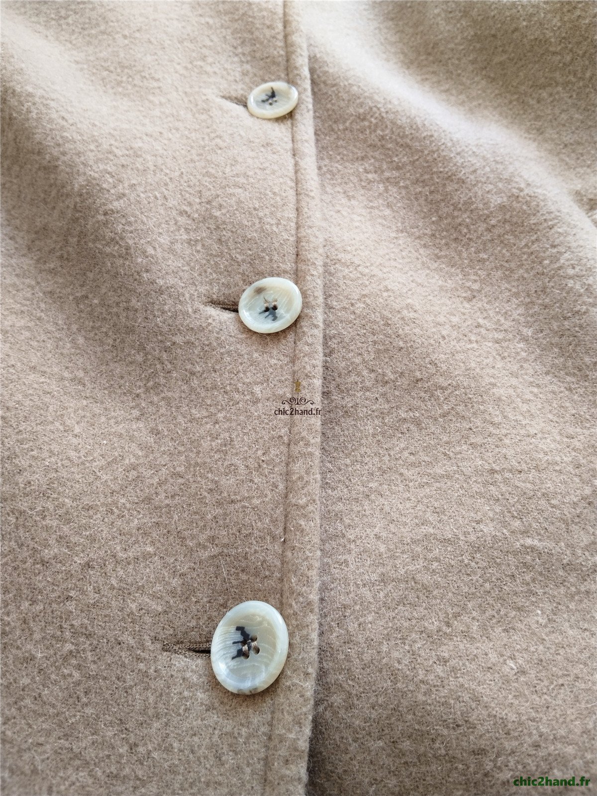 Manteau long avec capuche laine American Vintage Baz17CH23 BAZYBAY M L noisette Neuf – Image 10