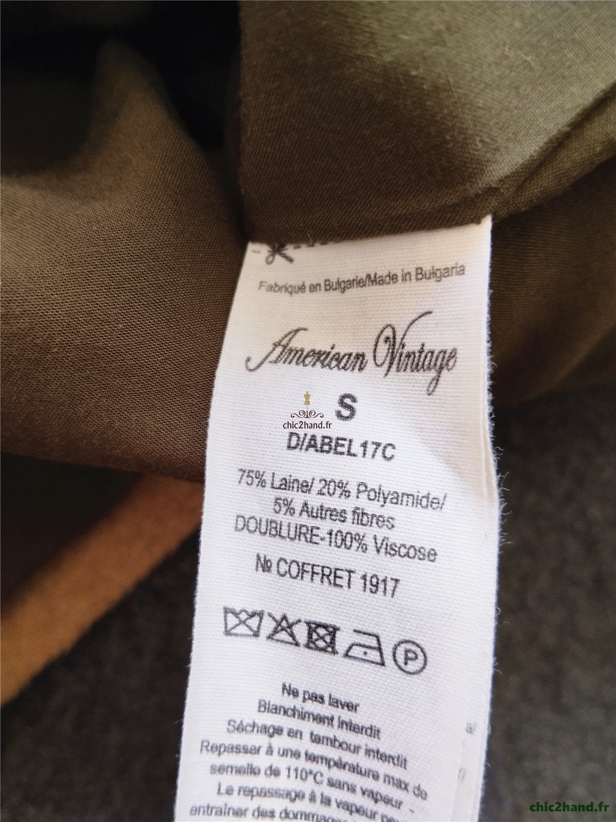 Manteau long avec capuche laine American Vintage Baz17CH23 BAZYBAY M L noisette Neuf – Image 9
