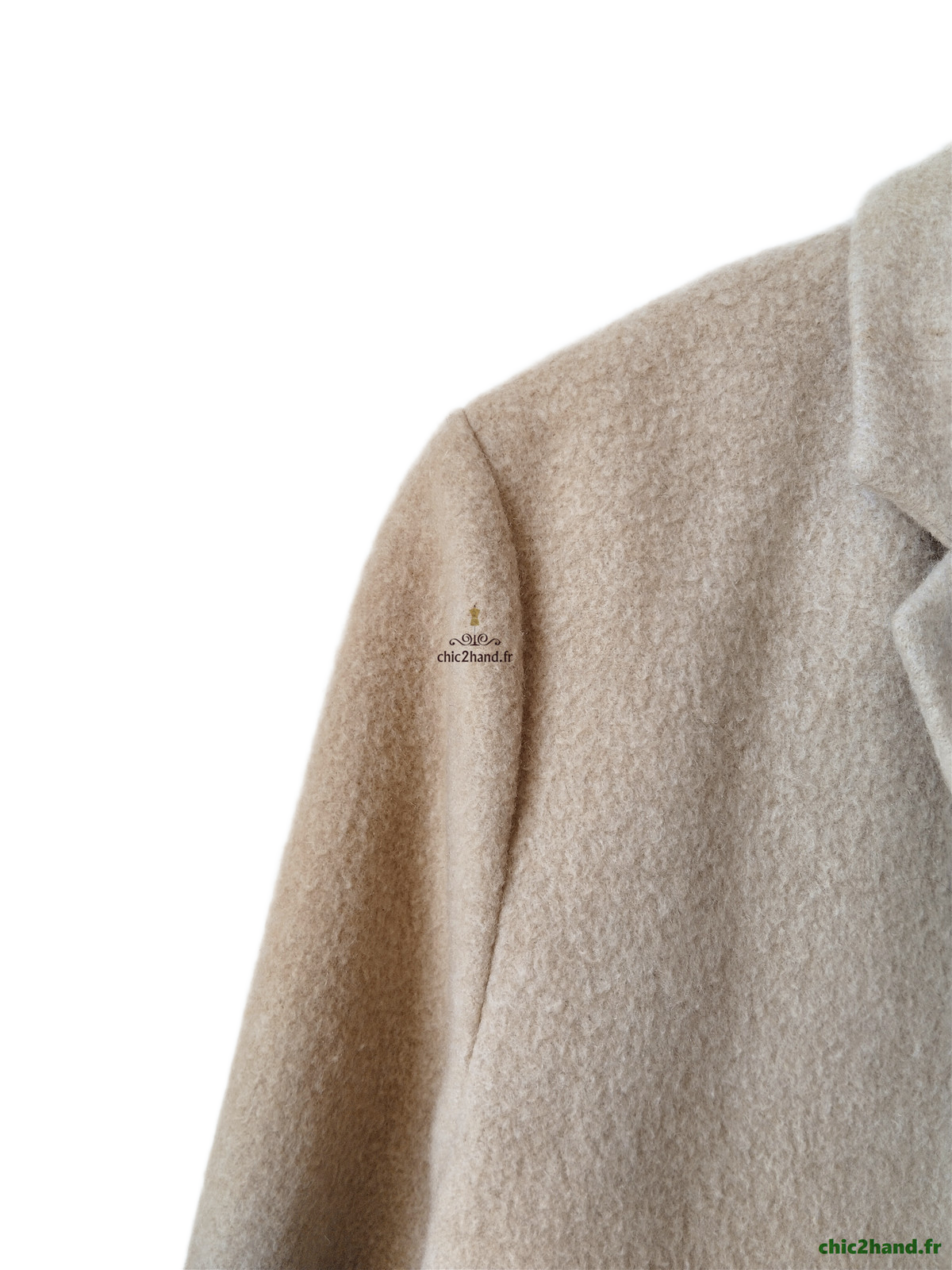 Manteau oversize laine American Vintage Beb402 M Beige Neuf – Image 4