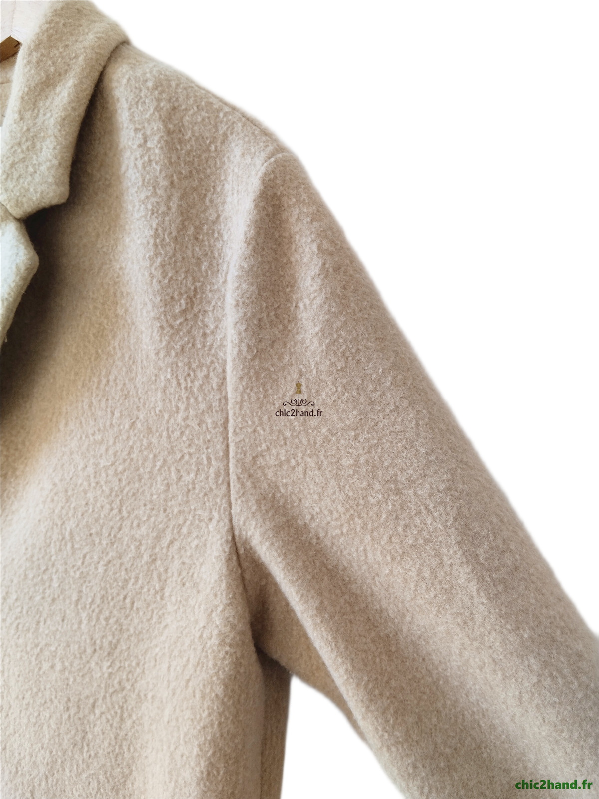 Manteau oversize laine American Vintage Beb402 M Beige Neuf – Image 5