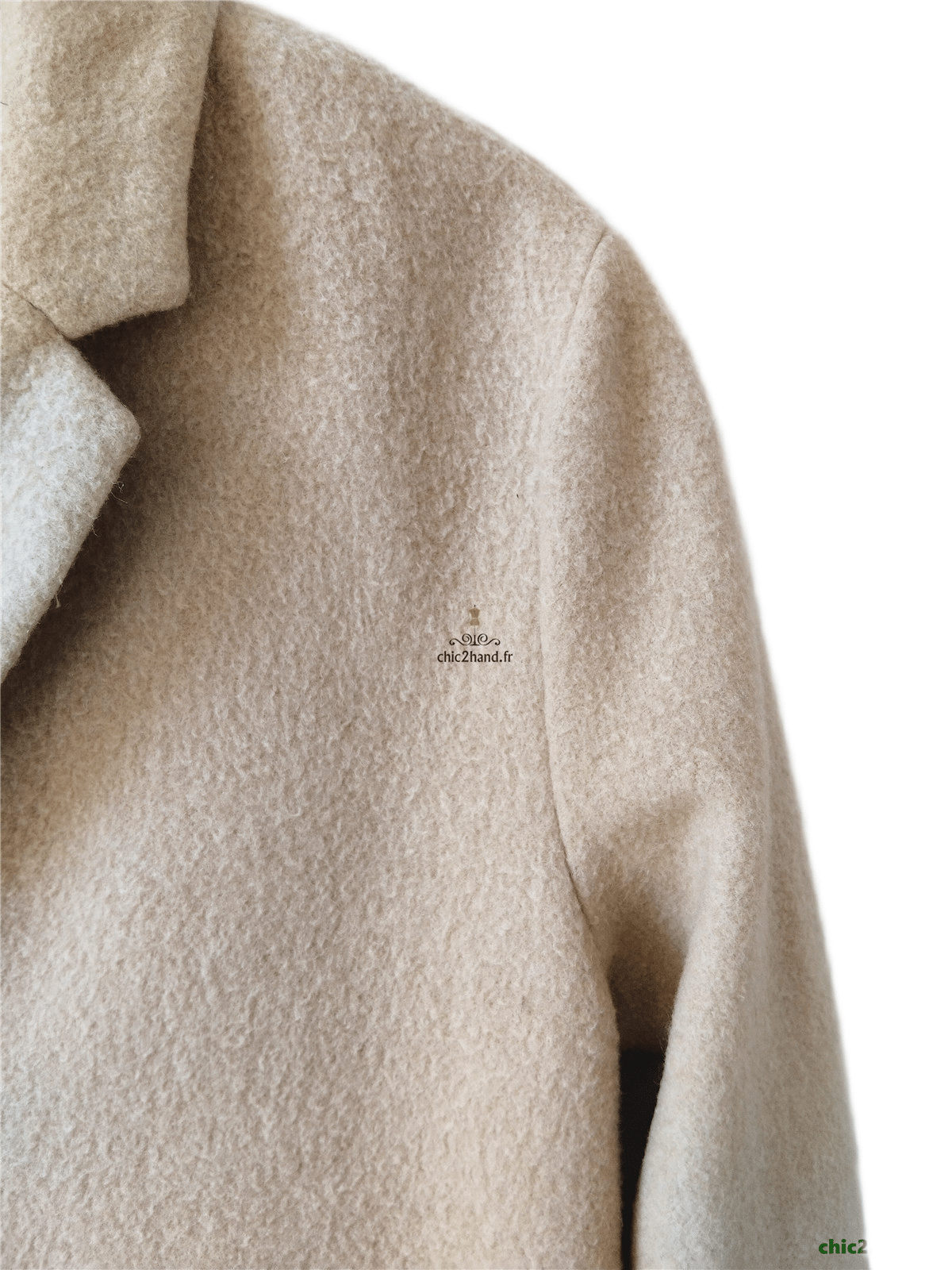 Manteau oversize laine American Vintage Beb402 M Beige Neuf – Image 6