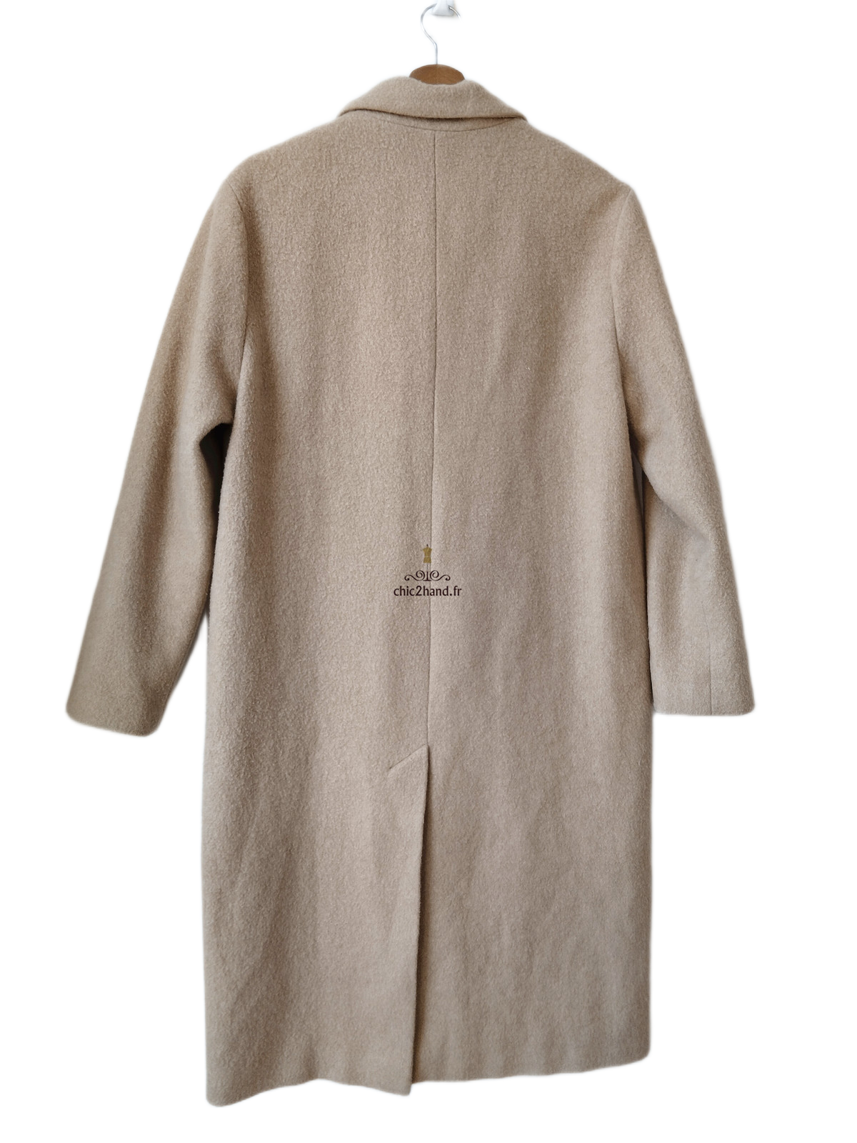 Manteau oversize laine American Vintage Beb402 M Beige Neuf – Image 7