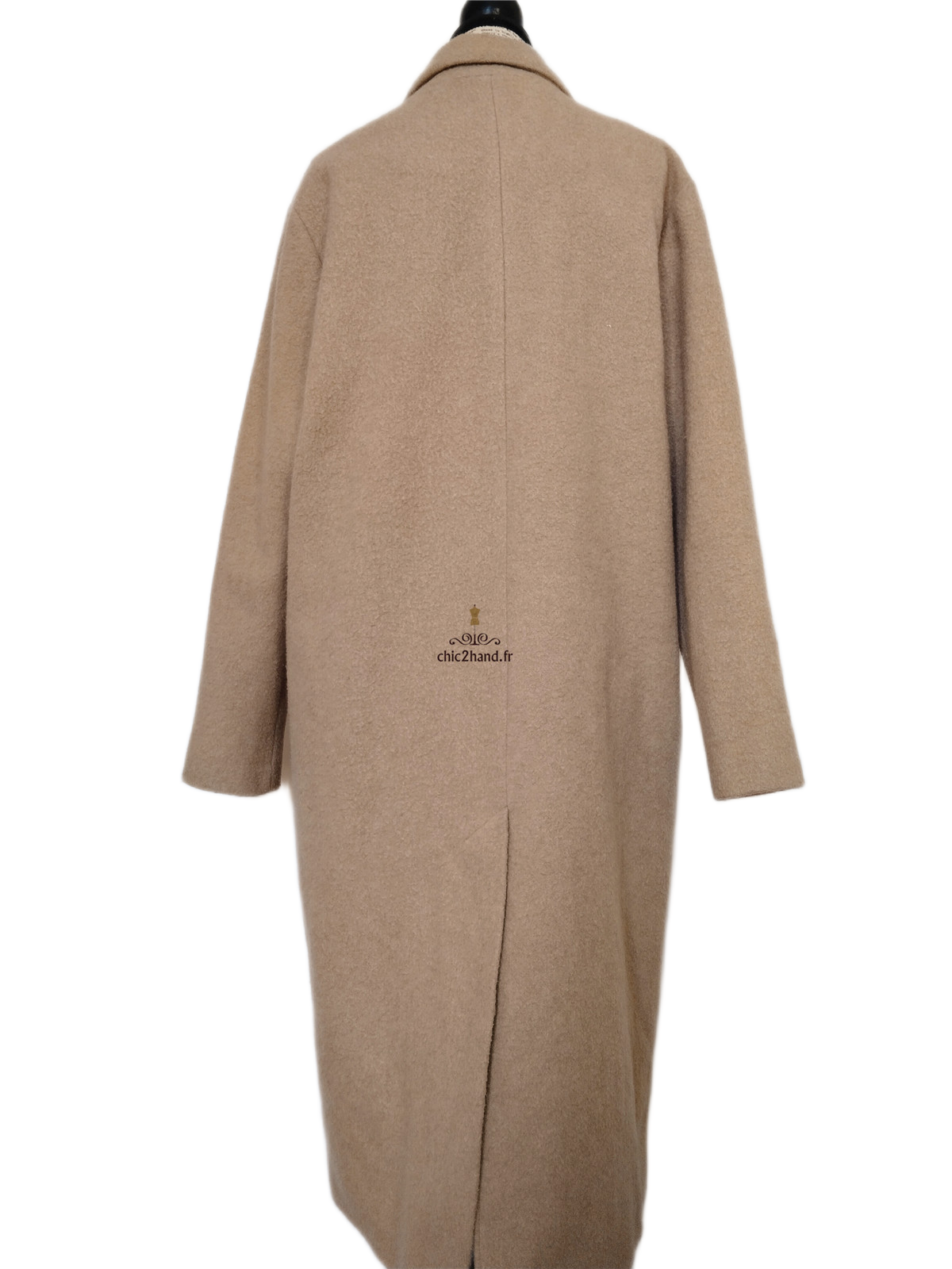 Manteau oversize laine American Vintage Beb402 M Beige Neuf – Image 10