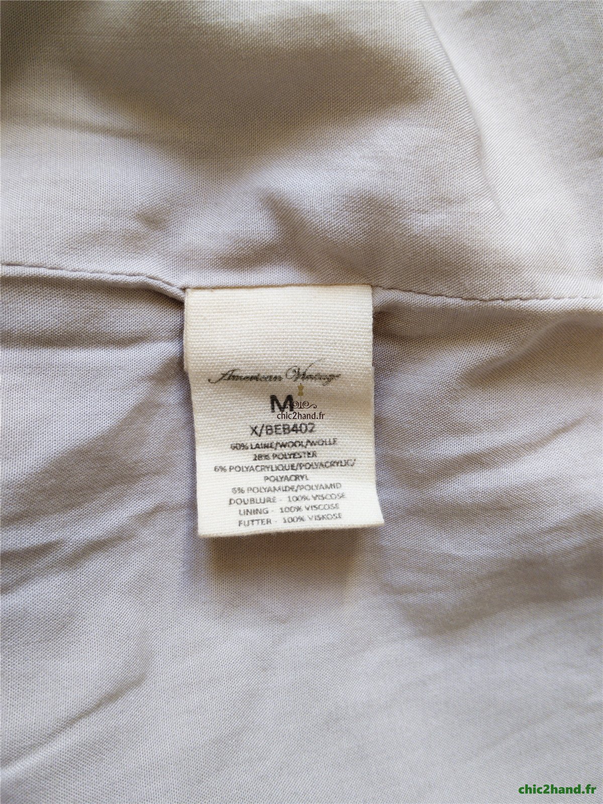 Manteau oversize laine American Vintage Beb402 M Beige Neuf – Image 11