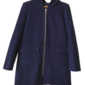 Manteau 80% laine avec capuche zippe Tara Jarmon  FR38 bleu marine NEUF