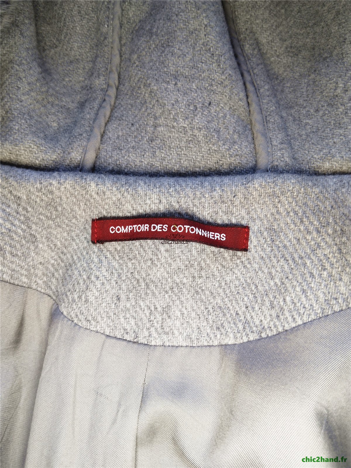 Manteau oversize avec capuche laine Comptoir des Cotonniers Gustin gris M TBE – Image 10