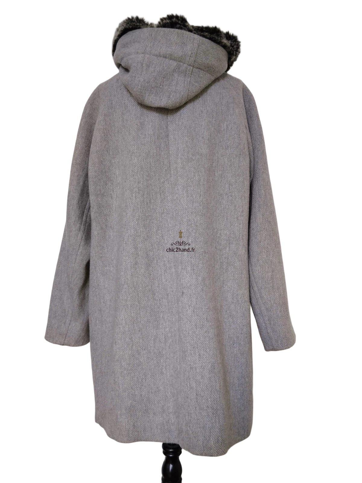 Manteau oversize avec capuche laine Comptoir des Cotonniers Gustin gris M TBE – Image 8