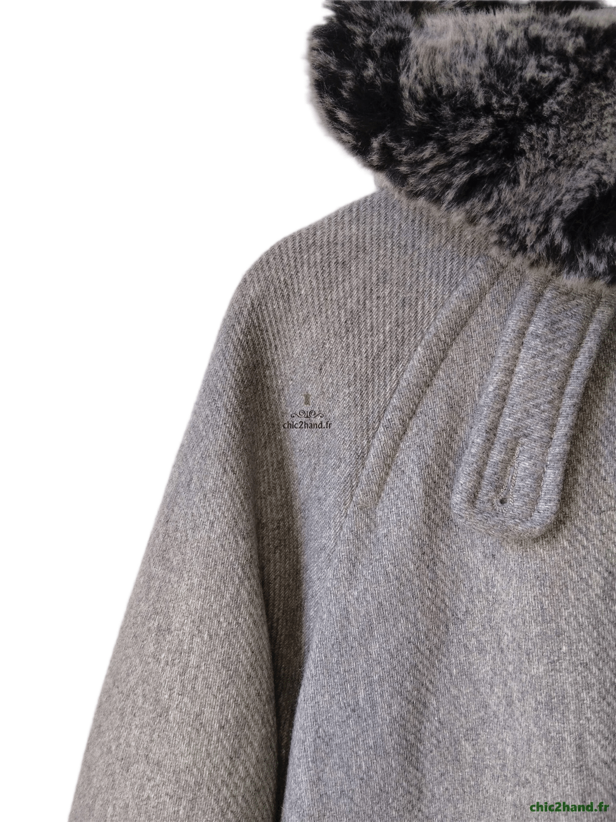 Manteau oversize avec capuche laine Comptoir des Cotonniers Gustin gris M TBE – Image 6