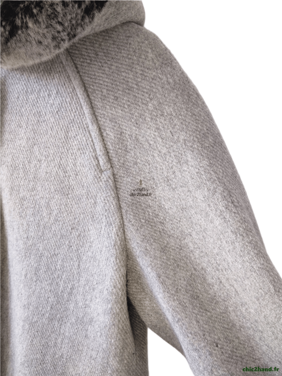 Manteau oversize avec capuche laine Comptoir des Cotonniers Gustin gris M TBE – Image 7