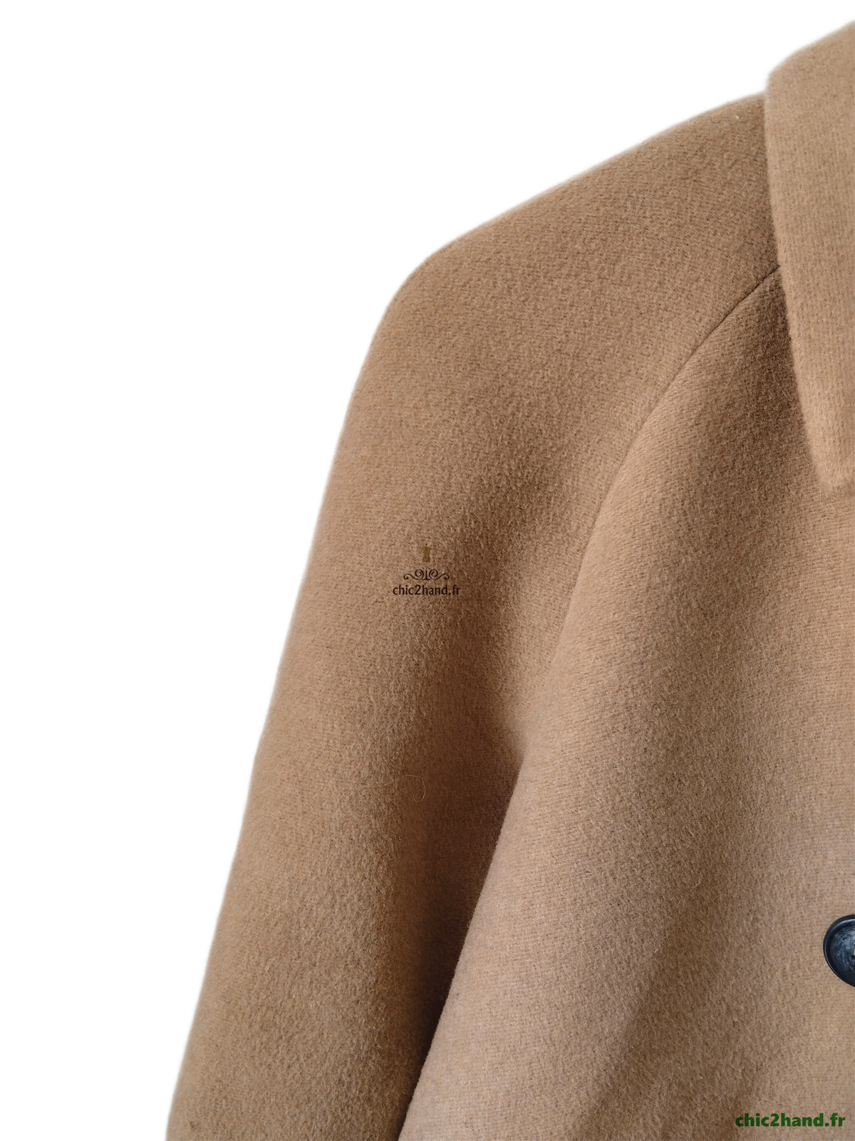 Manteau mi long oversize laine American Vintage chic400 S marron camel TBE – Image 4