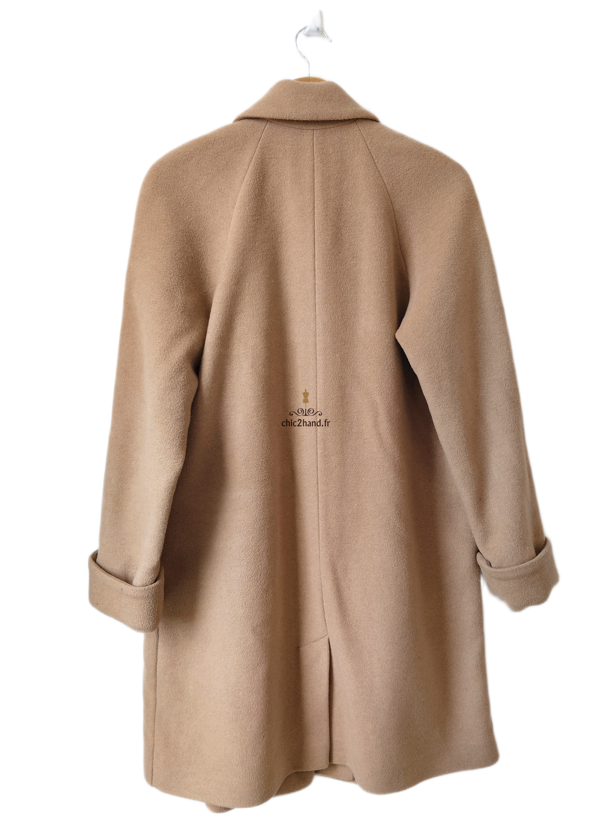 Manteau mi long oversize laine American Vintage chic400 S marron camel TBE – Image 7