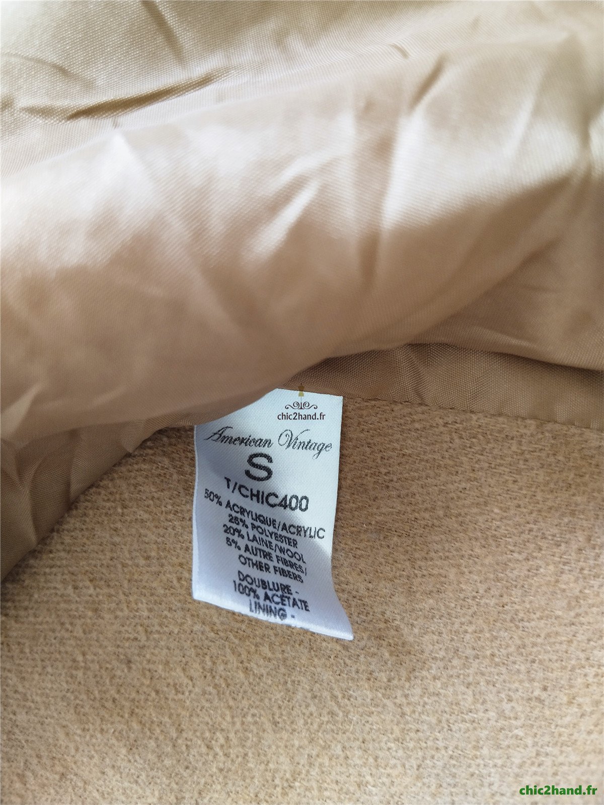 Manteau mi long oversize laine American Vintage chic400 S marron camel TBE – Image 12