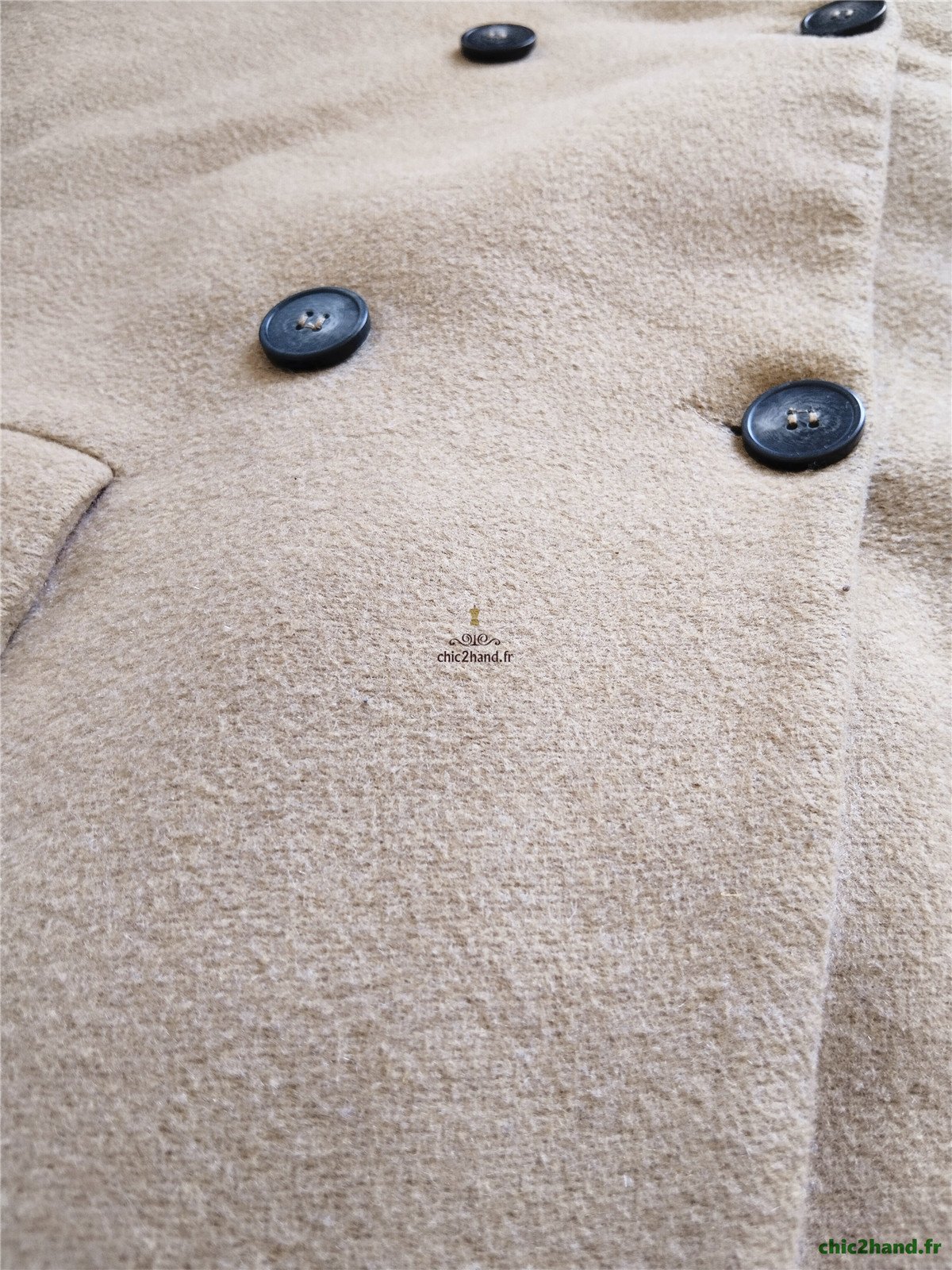 Manteau mi long oversize laine American Vintage chic400 S marron camel TBE – Image 11