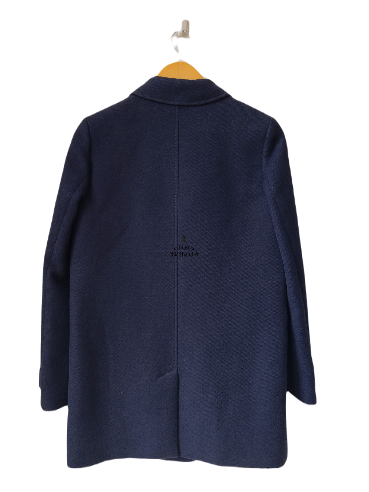 Manteau oversize coton lin bleu marine Tara Jarmon S excellent état – Image 5