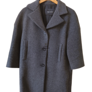 Manteau oversize 68% laine gris anthracite Tara Jarmon FR36 S NEUF