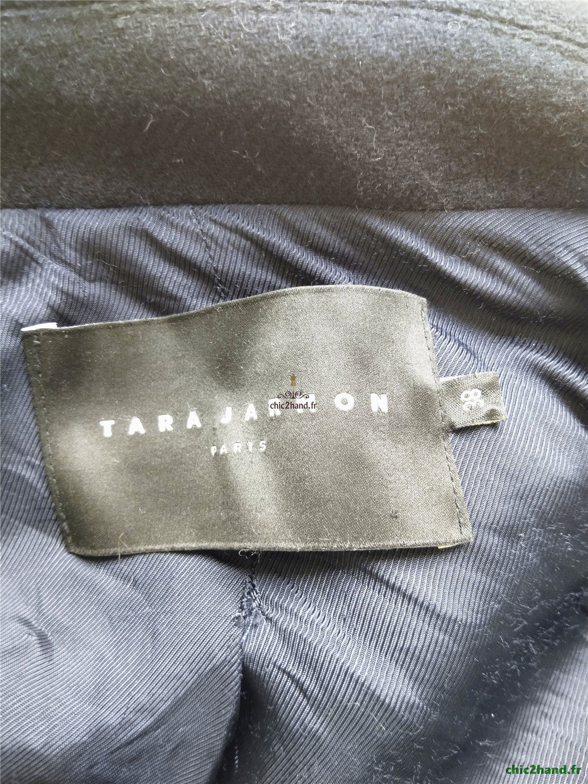Manteau oversize laine cachemire boutonné Tara Jarmon FR38 bleu marine Excellent état – Image 12