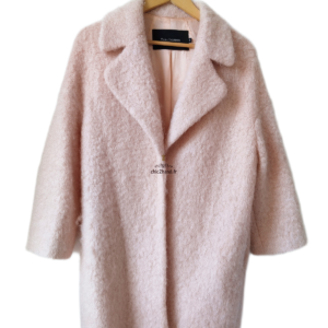 Manteau oversize 93% laine mohair rose clair Tara Jarmon FR42 L TBE