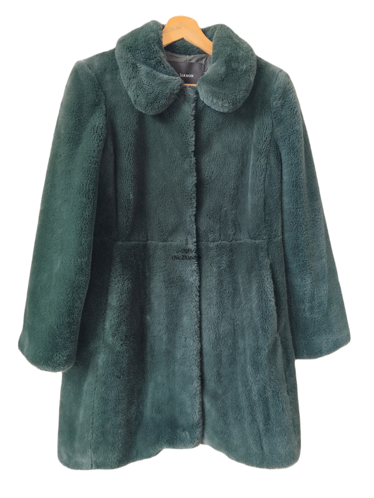 Manteau fausse fourrure polaire doudou vert foncé Tara Jarmon M Excellent état