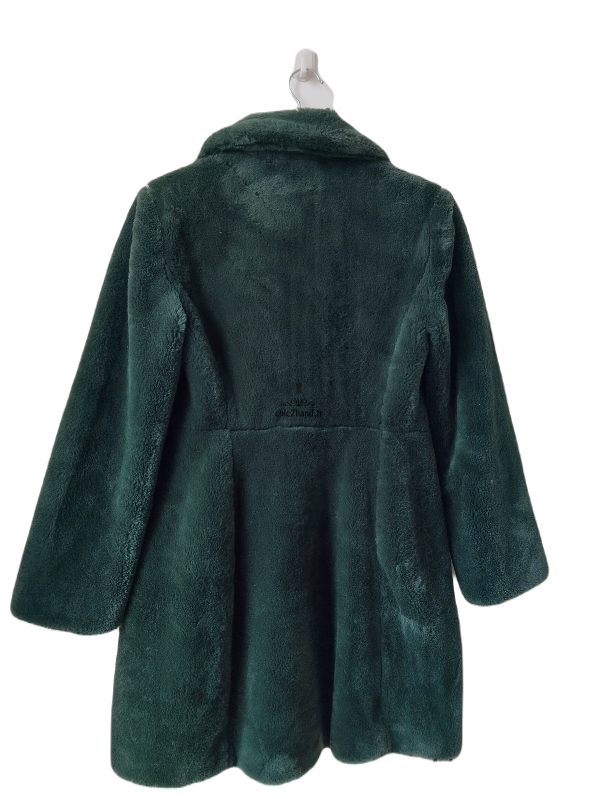 Manteau fausse fourrure polaire doudou vert foncé Tara Jarmon M Excellent état – Image 6