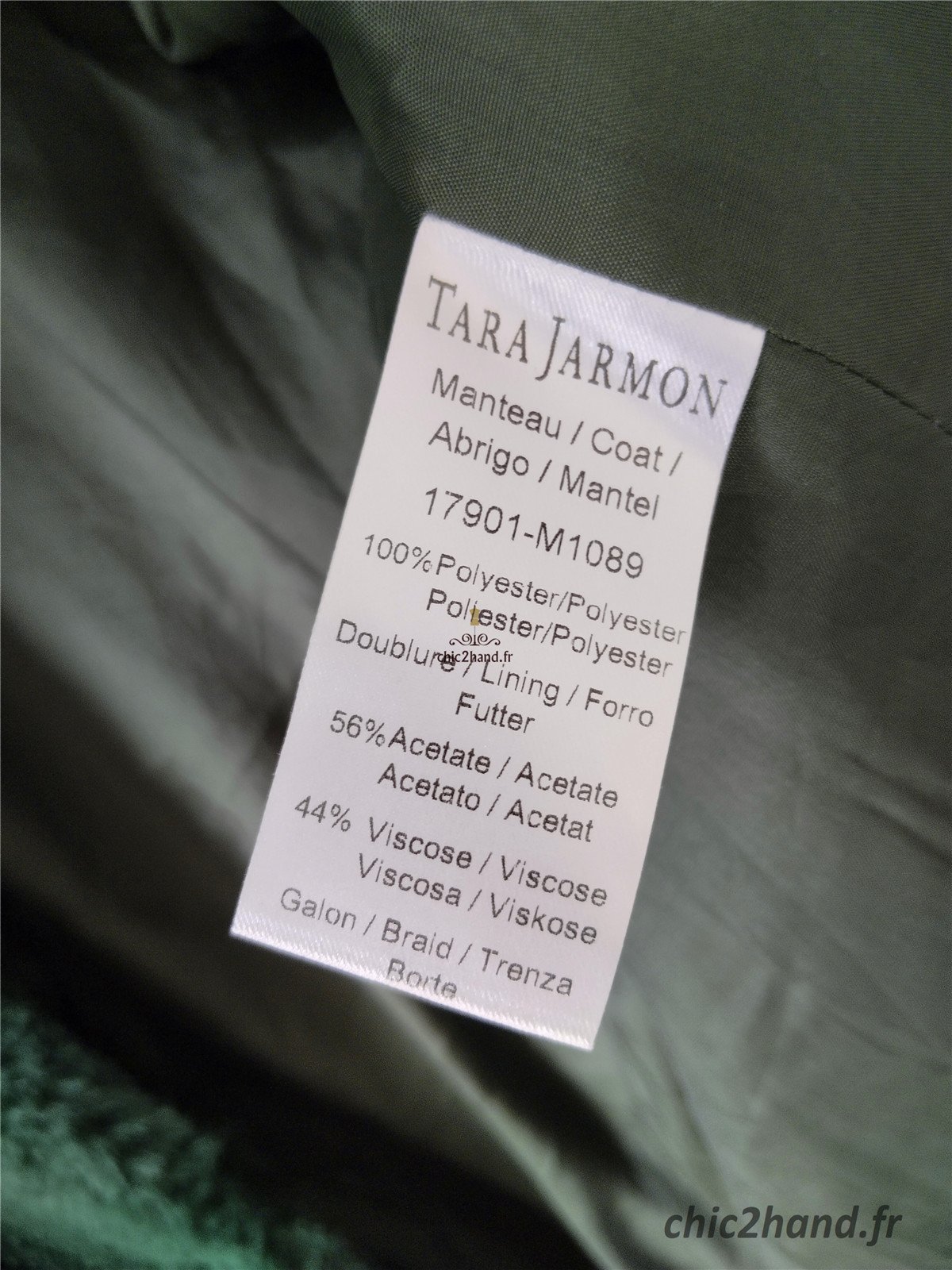 Manteau fausse fourrure polaire doudou vert foncé Tara Jarmon M Excellent état – Image 12