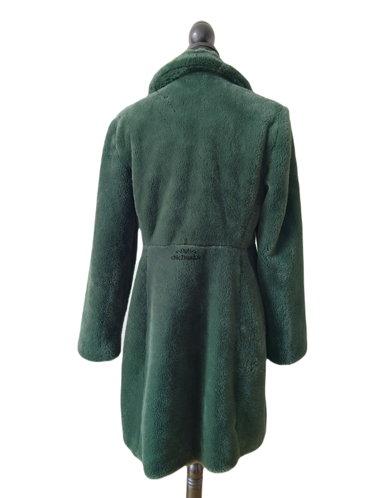 Manteau fausse fourrure polaire doudou vert foncé Tara Jarmon M Excellent état – Image 11