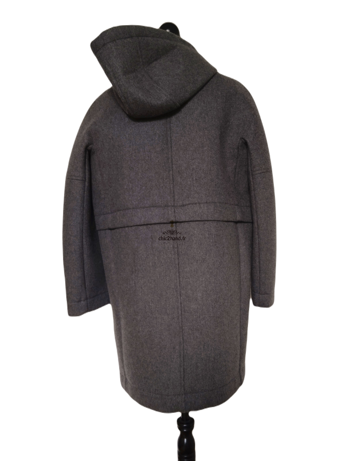 Manteau oversize avec capuche laine Comptoir des Cotonniers Verisson gris T1 NEUF – Image 2
