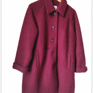 Manteau oversize laine American Vintage Zali17A XS S bordeaux lie de vin NEUF