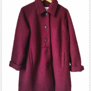 Manteau oversize laine American Vintage Zali17A XS S bordeaux lie de vin NEUF