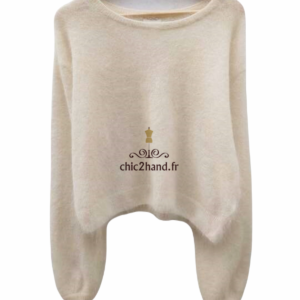 Pull oversize 50% angora American Vintage miti236 XS S mitibird blanc crème Excellent état