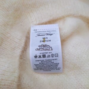 Pull oversize 50% angora American Vintage miti236 XS S mitibird blanc crème Excellent état