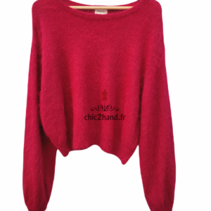 Pull oversize 50% angora American Vintage miti236 M L mitibird rouge bordeaux  Neuf