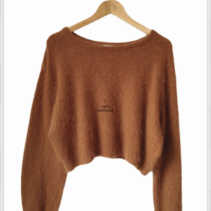 Pull oversize 50% angora American Vintage miti236 M L mitibird camel tabac TBE