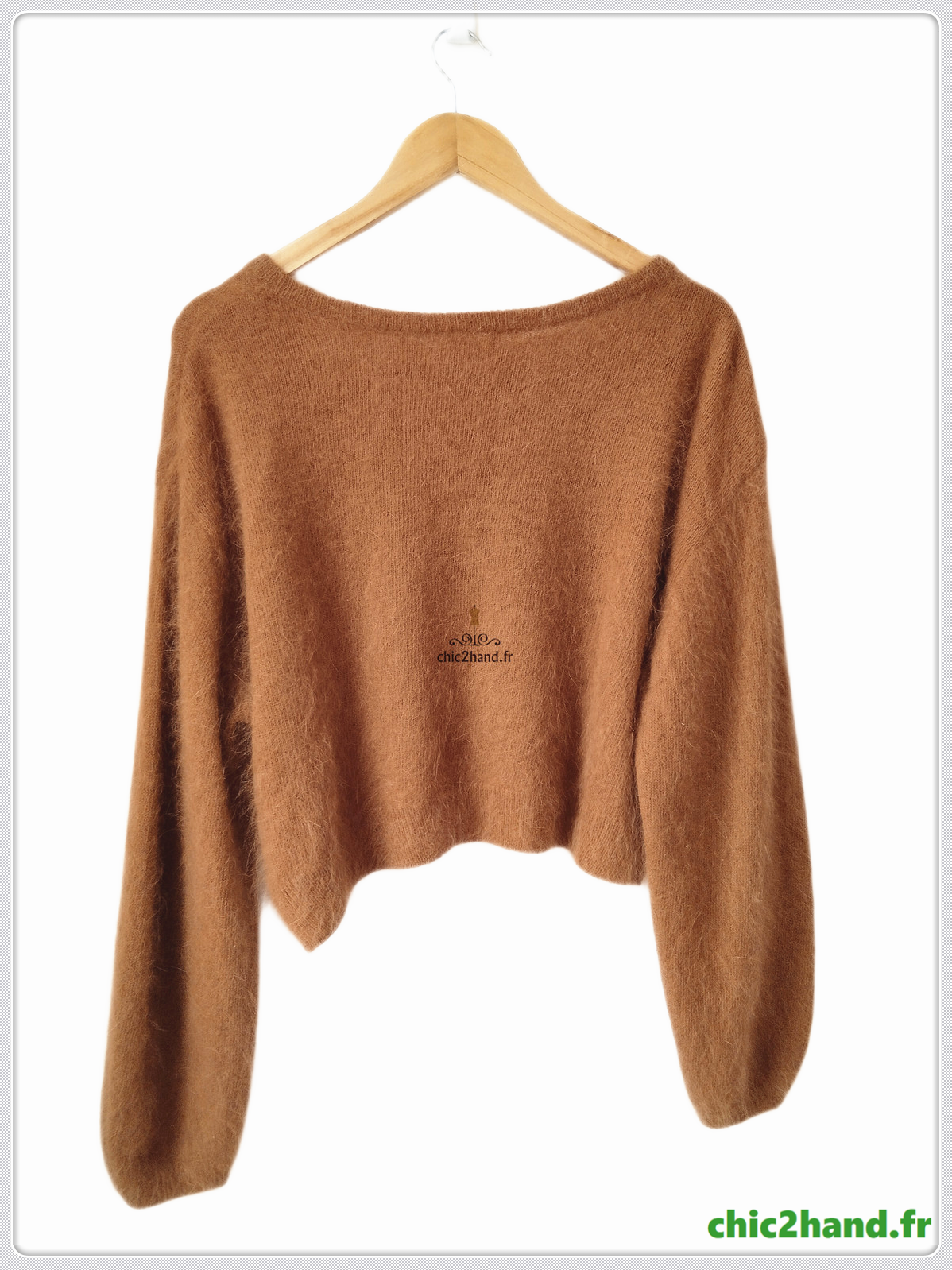 Pull oversize 50% angora American Vintage miti236 XS S mitibird camel tabac TBE – Image 5
