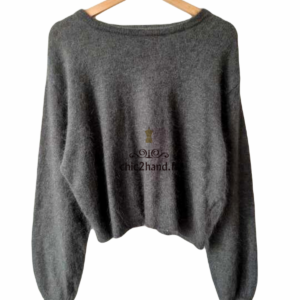 Pull oversize 50% angora American Vintage miti236 XS S mitibird noir charbon TBE