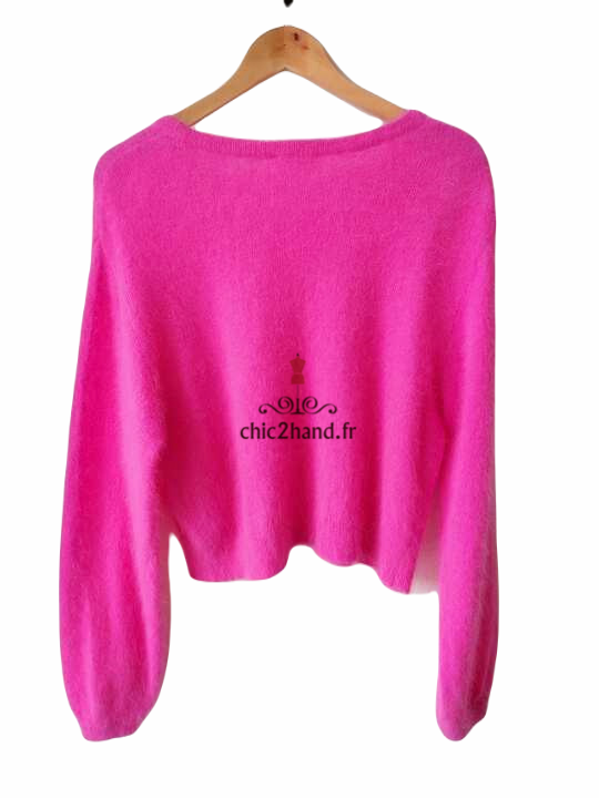 Pull oversize 50% angora American Vintage miti236 M L mitibird rose NEUF – Image 5