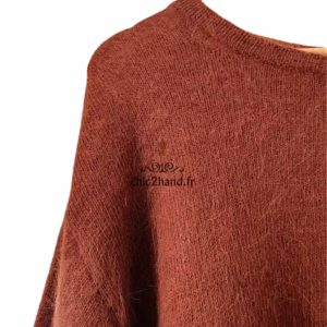 Pull oversize 50% angora American Vintage miti236 XS S mitibird rouille TBE