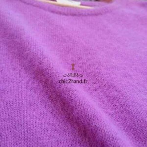 Pull oversize 50% angora American Vintage miti236 XS S mitibird mauve Neuf