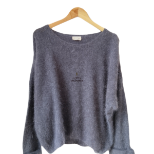 Pull oversize 50% angora American Vintage miti255b XS S mitibird noir Neuf